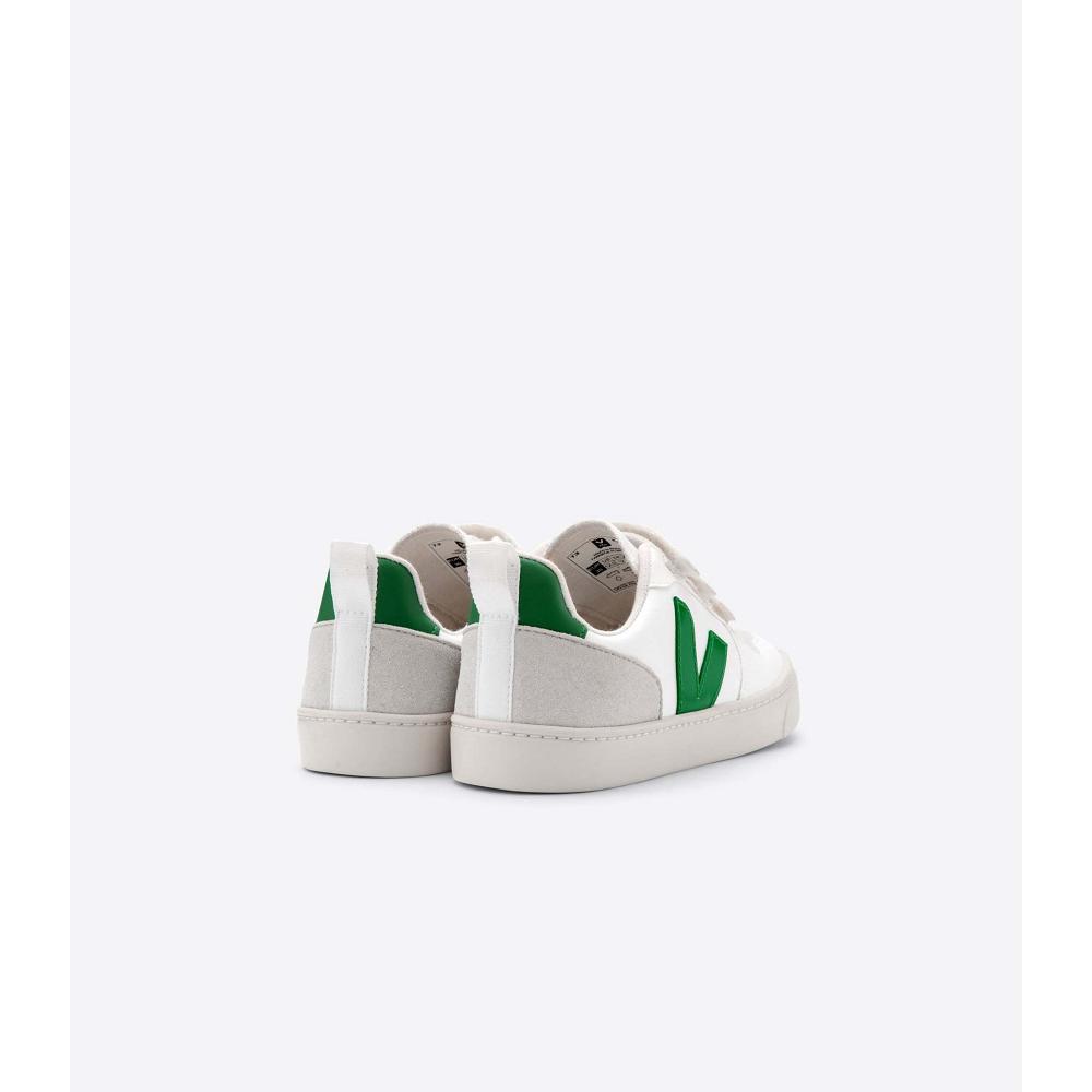 Veja V-10 CWL Kids' Shoes White/Green | NZ 775KOR